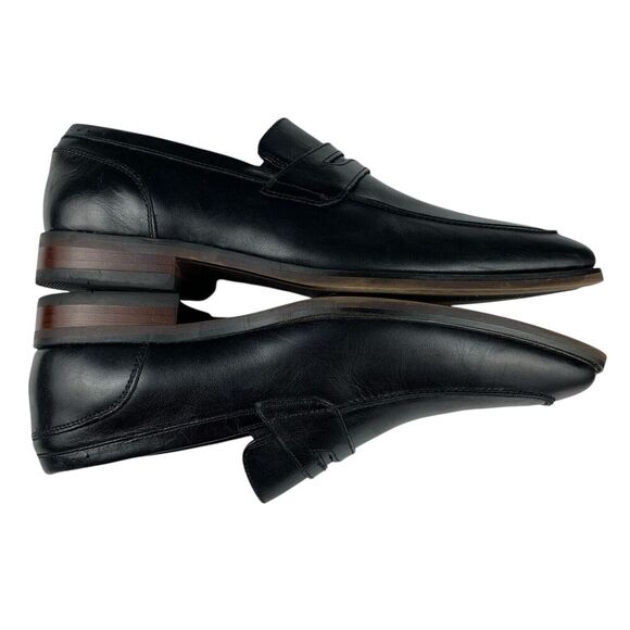 Florsheim Men's Sorrento Moc Toe Penny Loafers 8.5M Black Leather Slip On Shoes - Picture 7 of 13